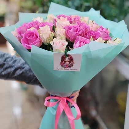 Букет 27 роз Кения (№1).  Цвет на момент оформление заказа