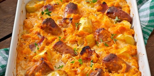 162 Курица запеченная под сыром с картофелем и зеленью