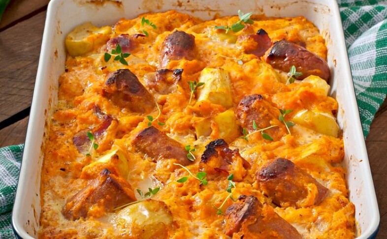 162 Курица запеченная под сыром с картофелем и зеленью