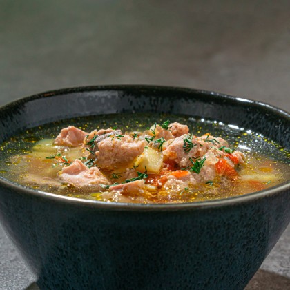 Суп с красной рыбкой