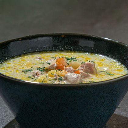 Суп сырный с курицей