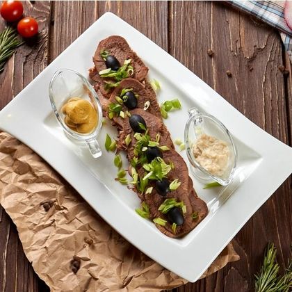 Язык говяжий с хреном и горчицей