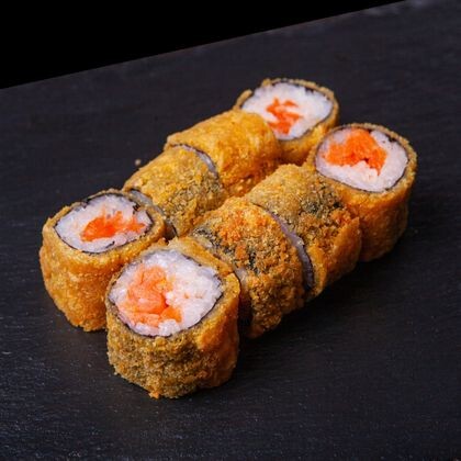 Жареный мак с лососем