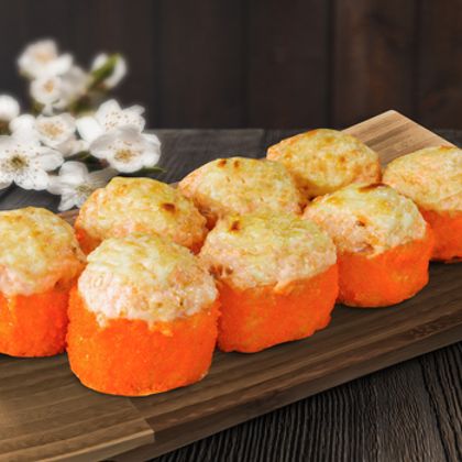 Запеченный ролл с лососем