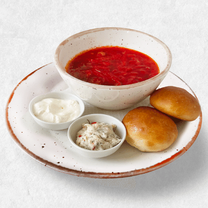 Борщ с пампушками