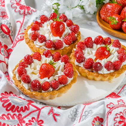 Тарт с малиной