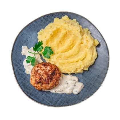 Куриная котлета, подается с гарниром на выбор