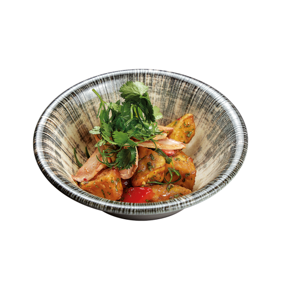 ТЕПЛЫЙ САЛАТ С БАКЛАЖАНАМИ И КАЛЬМАРОМ ГРИЛЬ