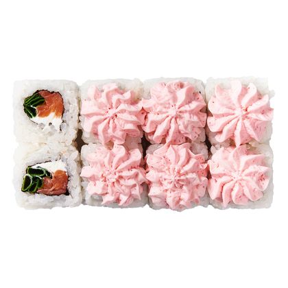 Ролл Лава с лососем и зеленым луком