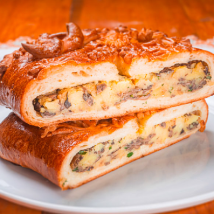 Пирог с картофелем и грибами