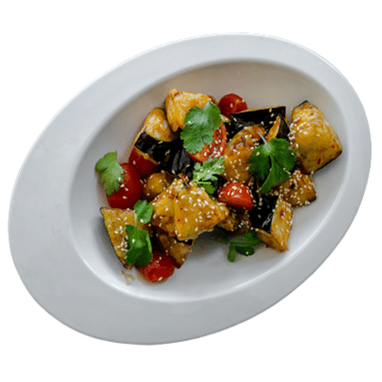 56 Теплый салат из баклажана и черри