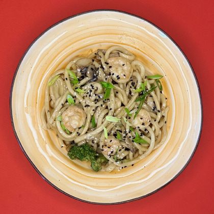 Вок с креветками