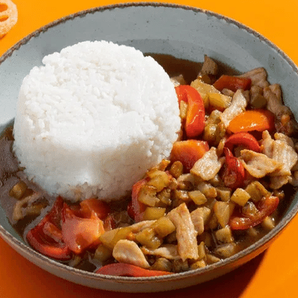 Рис со свининой и овощами