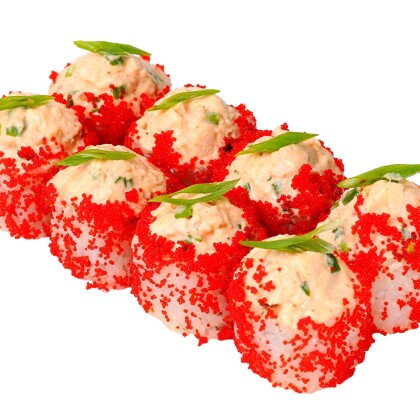 Ролл калифорния спайси с крабом запеченная