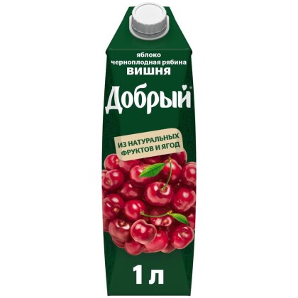 Сок Добрый яблоко/вишня/черноплодная рябина 1 л