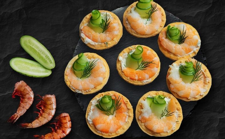 Тарталетки с креветкой
