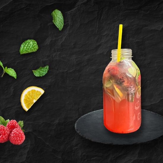 Домашний лимонад малиновый