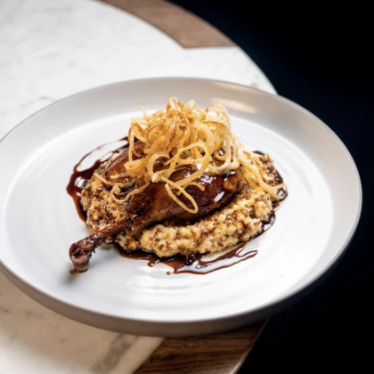 Утиная ножка конфи с киноа