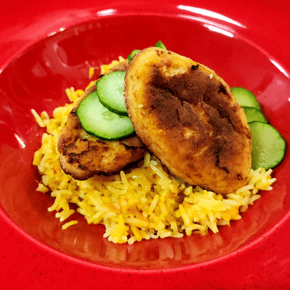 Рыбные котлетки с рисом