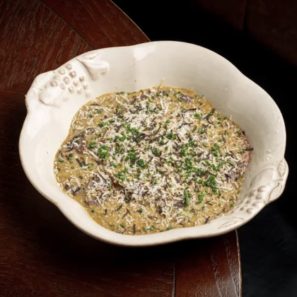 Татаки из говядины с копчёным пармезаном