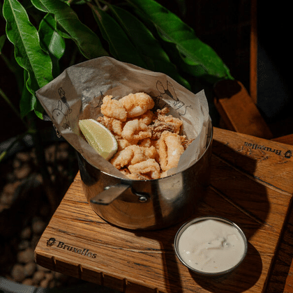 Кальмары фри с соусом Айоли из печёного чеснока