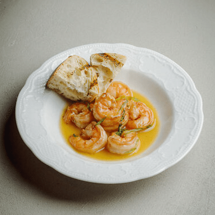 Креветки жареные с чесноком и эстрагоном