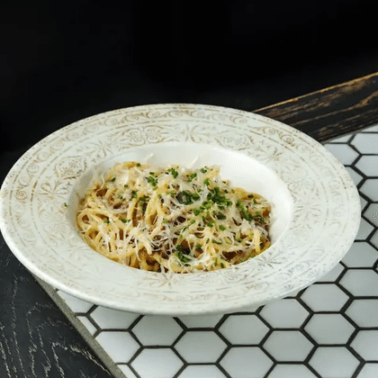 Спагетти с томленой телятиной