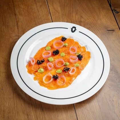 Лосось гравлакс с базиликовым айоли