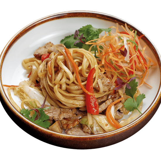 Лапша удон с говядиной в перечном соусе