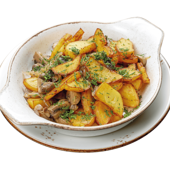 Картофель жареный с грибами