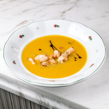 Тыквенный суп с креветками