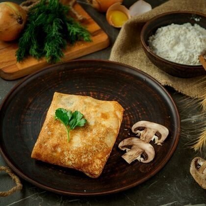 Блин с грибами 160 гр.