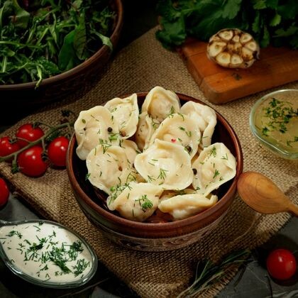 Пельмени "Домашние" с зеленью