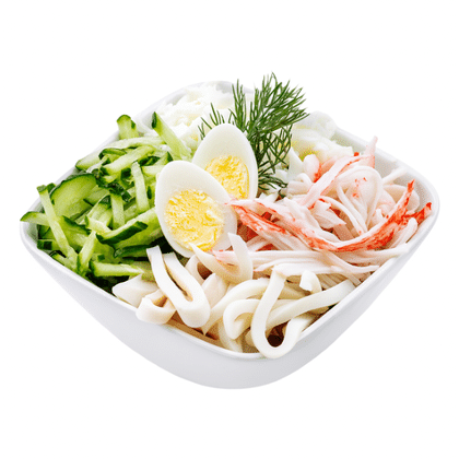 Салат из кальмара и крабового мяса