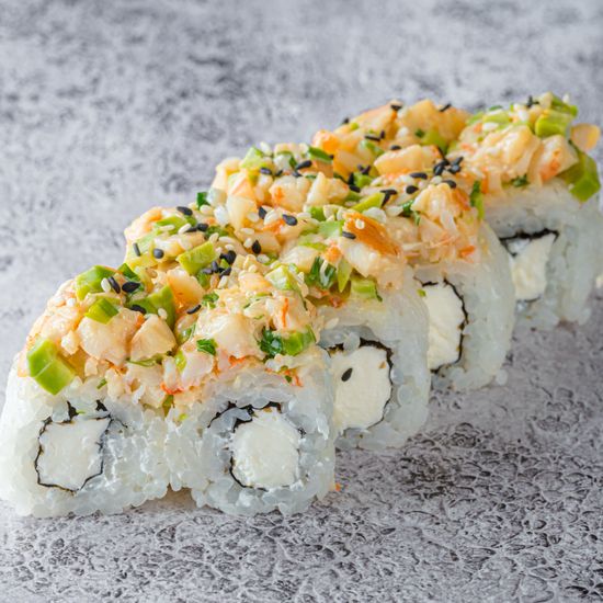 С тартаром из тигровых креветок