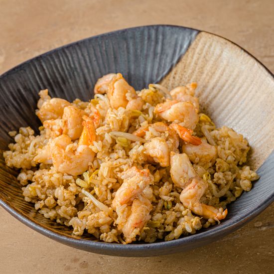 Жареный рис с тигровыми креветками