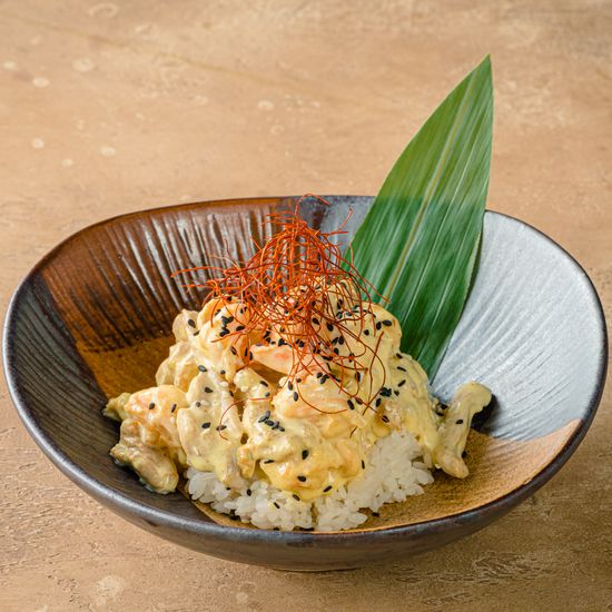 Рис с курицей и тигровыми креветками