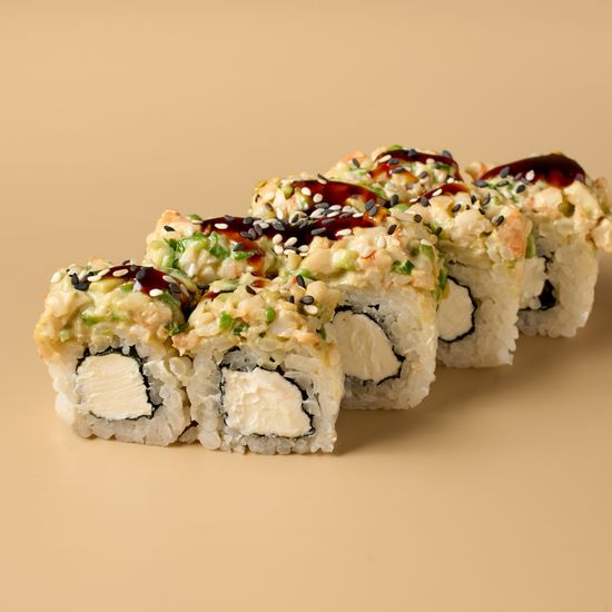 Ролл с тартаром из креветки