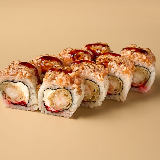 Когасе с жареной креветкой