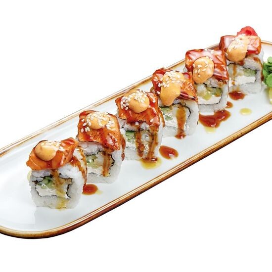 Ролл с татаки из лосося