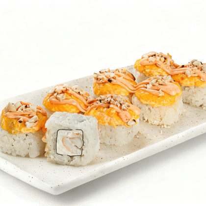 Запеченный с креветкой и чеддером