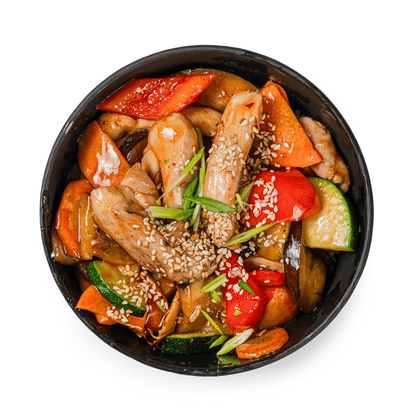 WOK с цыпленком в устричнм соусе