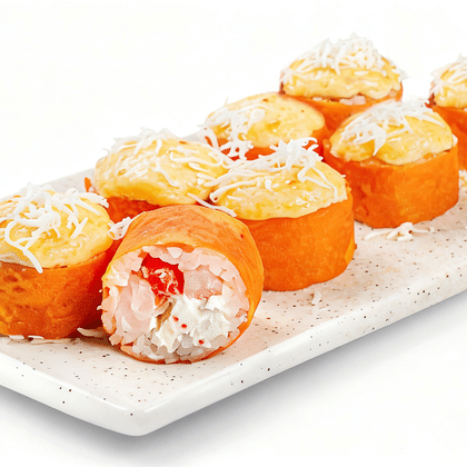 Запеченная креветка и три сыра