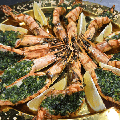 Тигровые креветки с чесночным маслом