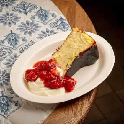 Баскский чизкейк, ганаш из белого шоколада