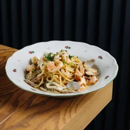 Спагетти с морепродуктами