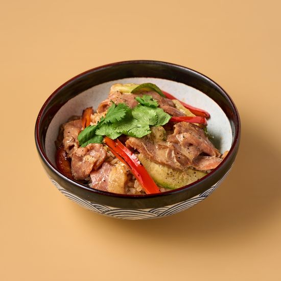 Рис с говядиной в перечном соусе