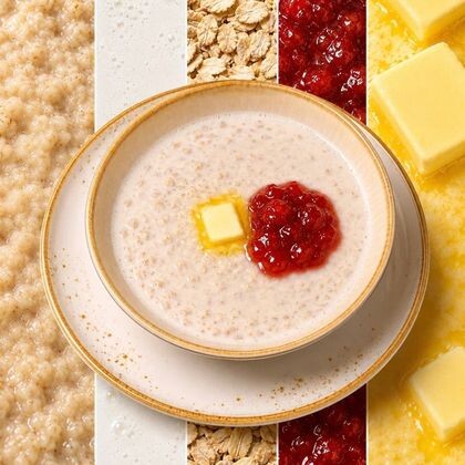 Овсянка на молоке с джемом