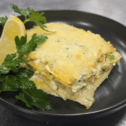Лазанья с морепродуктами и сиртаки