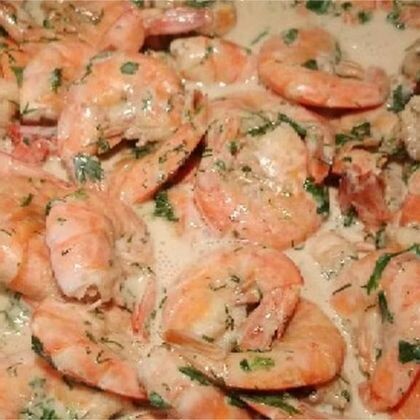 Креветки северные в сливочно-чесночном соусе